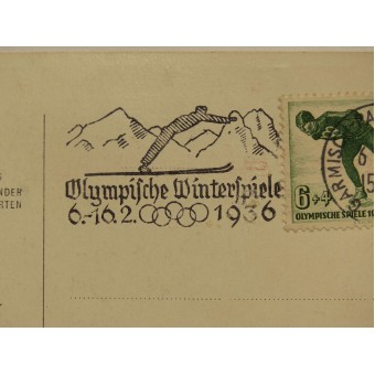 Vi. Olympialaiset talvipelit propaganda postikortti Garmischista. Espenlaub militaria